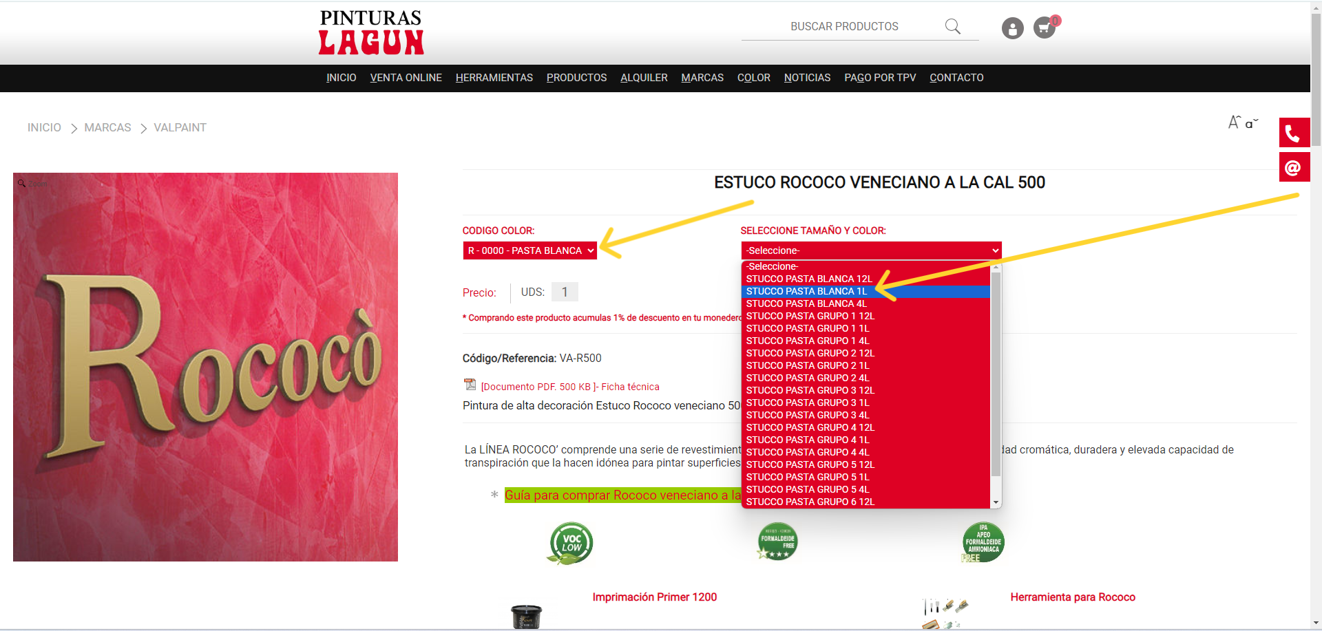 Compra Rococo veneciano a la cal 500